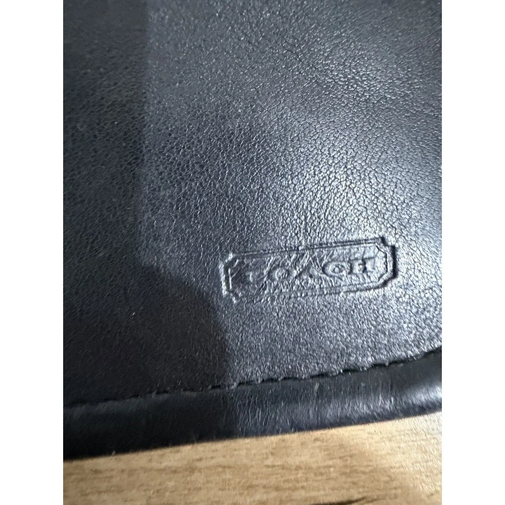 Coach Skinny Wallet Case Leather Makeup Bag Pouch Black Vintage # 7170 M